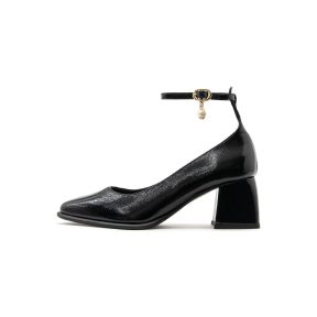 Γόβες I Athens PATENT LEATHER MARY JANE MID HEEL PUMPS WOMEN