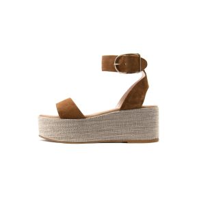 Σανδάλια I Athens SUEDE LEATHER FLATFORM SANDALS WOMEN