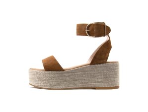 Σανδάλια I Athens SUEDE LEATHER FLATFORM SANDALS WOMEN