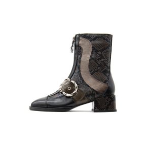 Μποτάκια/Low boots Noa Harmon VIOLETA SNAKE SKIN MID HELL BOTS WOMEN