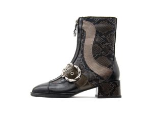 Μποτάκια/Low boots Noa Harmon VIOLETA SNAKE SKIN MID HELL BOTS WOMEN