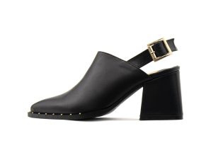 Mules I Athens LEATHER SLINGBACK HIGH HEEL MULES WOMEN