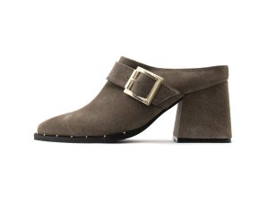 Mules I Athens SUEDE LEATHER HIGH HEEL MULES WOMEN